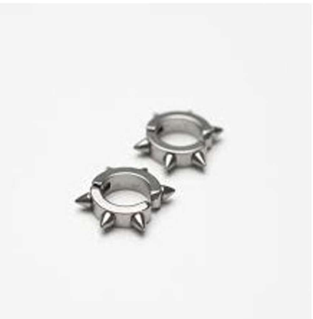 4184 NIP LanDi Stainless Steel  Spike Punk Rock CLIPS Earring Nose Non-pierced